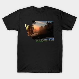 Washington State Outline (Pacific Coast) T-Shirt